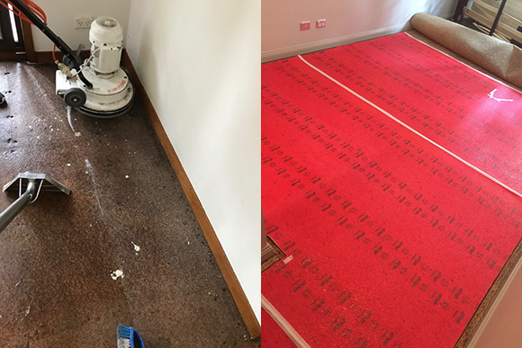 relaying new underlay after carpet water damage 2017