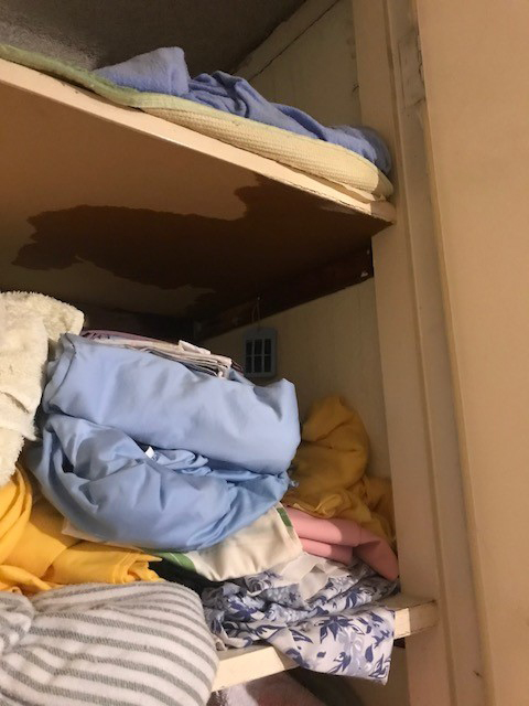 water damage in linen cupboard 2018, Sydney